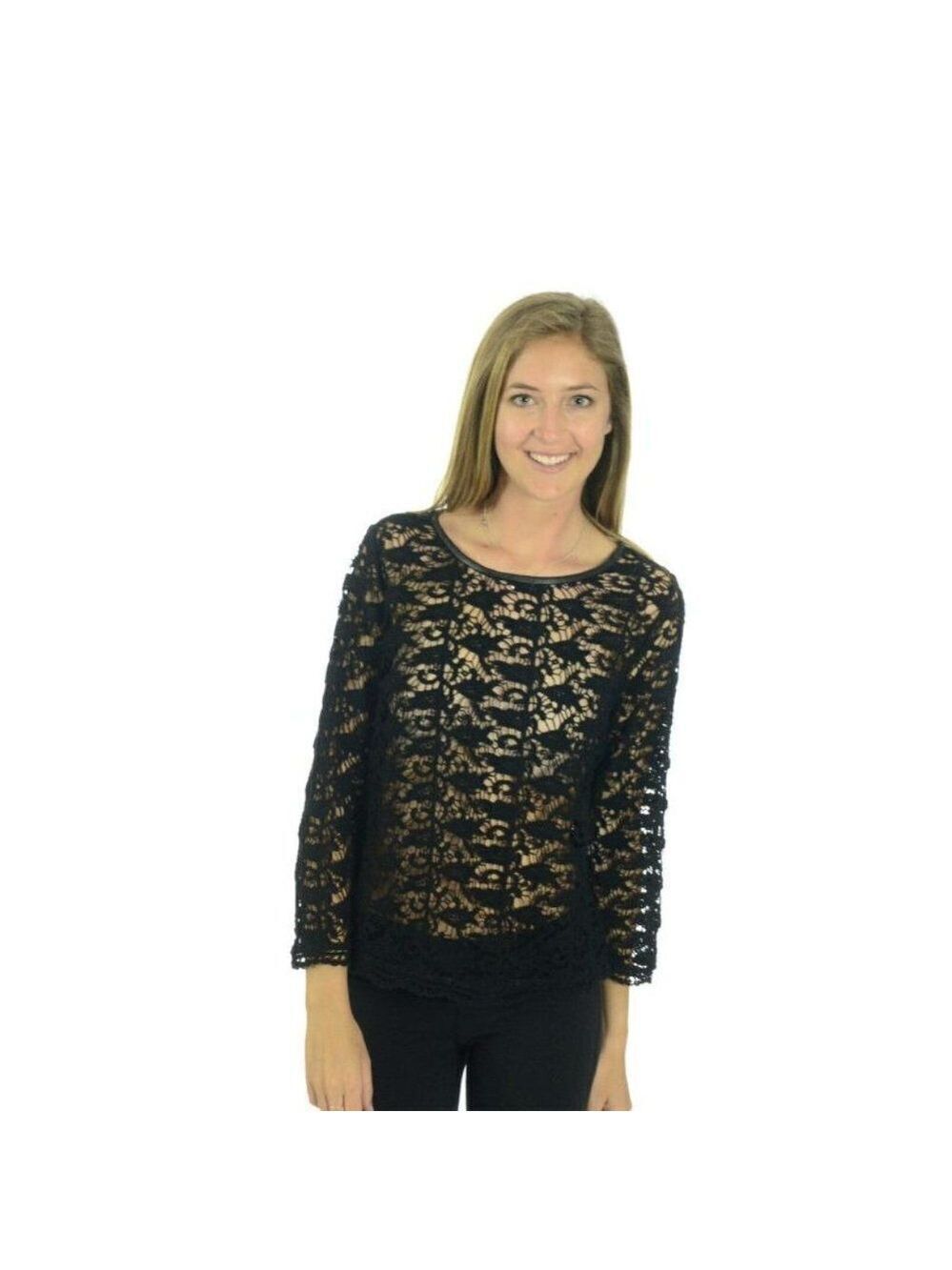 NWT Joie Antonia Top Lace Zipper Back Vegan Leather